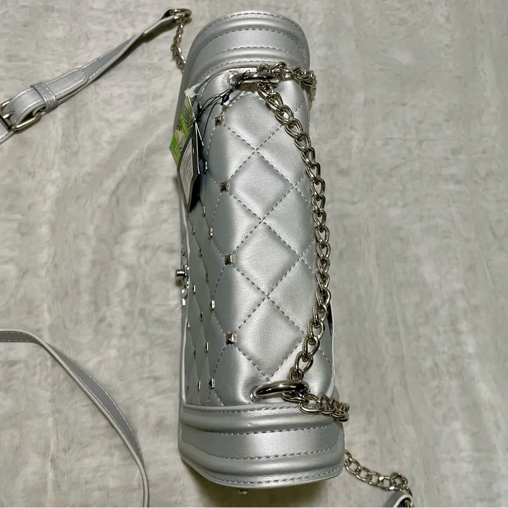 Badgley Mischka Metallic Silver Crossbody with Embellishments , NWT